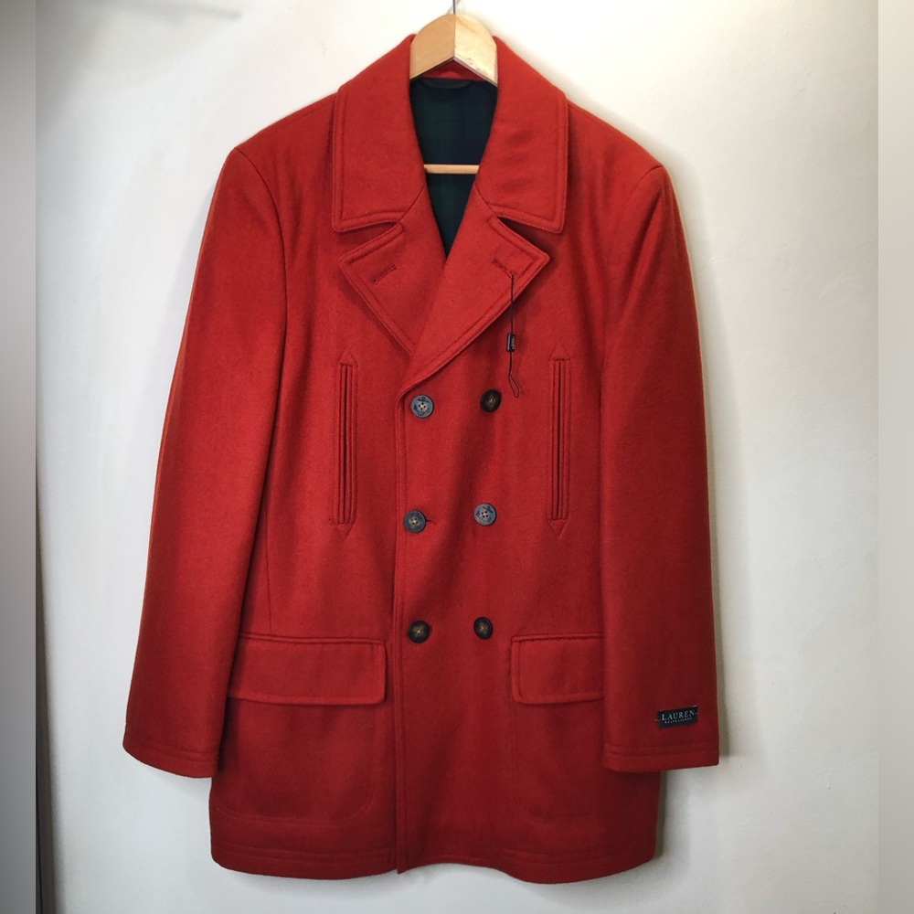 LAUREN RALPH LAUREN Luke Wool-Blend Classic-Fit Peacoaf Size 38R